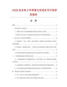 2026及未來5年橋架立柱項目可行性研究報告