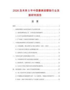 2026及未來5年中國豪爽按摩墊行業發展研究報告
