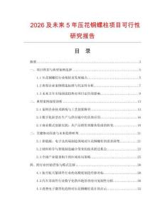 2026及未來5年壓花銅螺柱項目可行性研究報告