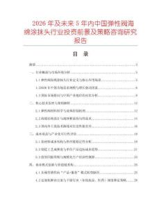 2026年及未來5年內中國彈性閥海綿涂抹頭行業投資前景及策略咨詢研究報告