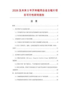 2026及未來5年開料鋸用合金主鋸片項目可行性研究報告