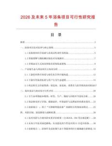 2026及未來5年浴條項目可行性研究報告