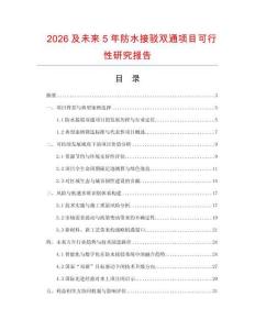 2026及未來5年防水接駁雙通項目可行性研究報告