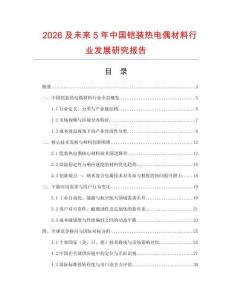 2026及未來5年中國(guó)鎧裝熱電偶材料行業(yè)發(fā)展研究報(bào)告