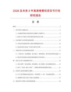 2026及未來5年高速卷管機項目可行性研究報告