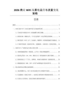 2026商業WiFi場景化運營與流量變現策略