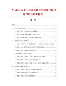 2026及未來5年豪華型手持式檢針器項目可行性研究報告