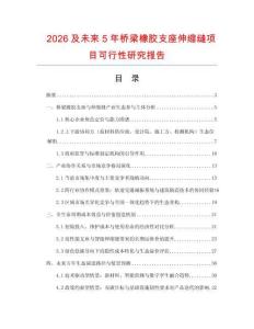 2026及未來5年橋梁橡膠支座伸縮縫項目可行性研究報告
