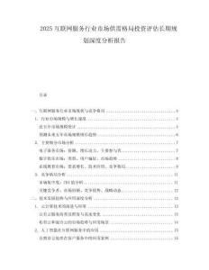 2025互聯(lián)網(wǎng)服務(wù)行業(yè)市場供需格局投資評(píng)估長期規(guī)劃深度分析報(bào)告