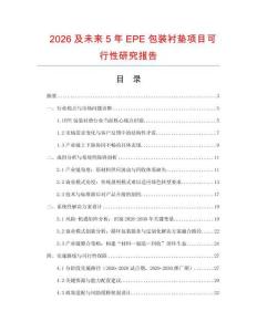 2026及未來5年EPE包裝襯墊項目可行性研究報告
