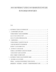2025海洋船舶電氣設備行業市場現狀供需分析及投資評估規劃分析研究報告