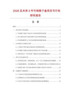 2026及未來5年竹制筷子盒項目可行性研究報告
