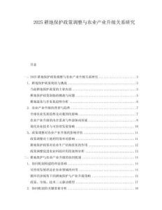 2025耕地保護政策調(diào)整與農(nóng)業(yè)產(chǎn)業(yè)升級關系研究