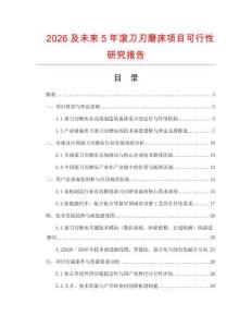 2026及未來5年滾刀刃磨床項目可行性研究報告