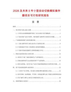 2026及未來5年小型自動切換模擬操作器項目可行性研究報告