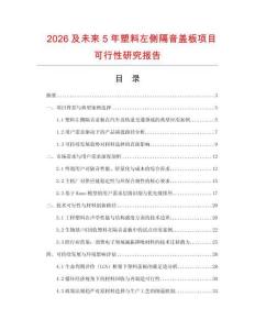 2026及未來5年塑料左側隔音蓋板項目可行性研究報告