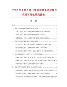 2026及未來5年計算機信息系統硬軟件項目可行性研究報告
