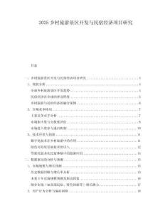 2025鄉村旅游景區開發與民宿經濟項目研究