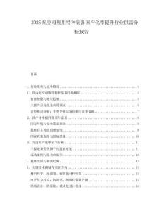 2025航空母艦用特種裝備國產(chǎn)化率提升行業(yè)供需分析報告