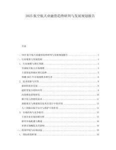 2025航空航天業融資趨勢研判與發展規劃報告