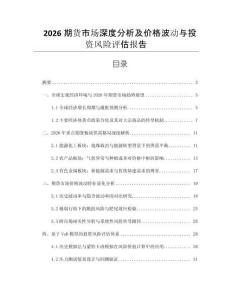 2026期貨市場深度分析及價格波動與投資風險評估報告