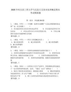 2025年哈爾濱工程大學馬克思主義基本原理概論期末考試模擬題附答案解析（奪冠）