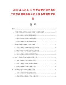 2026及未來5-10年中國管形照明鹵鎢燈泡市場調查數據分析及競爭策略研究報告