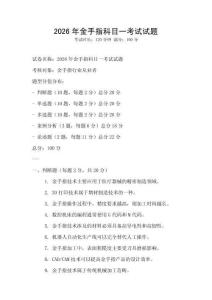 2026年金手指科目一考试试题