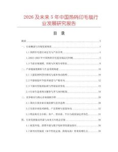 2026及未來5年中國熱轉(zhuǎn)印毛毯行業(yè)發(fā)展研究報告