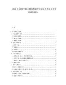 2025至2030中國無線采集器行業調研及市場前景預測評估報告