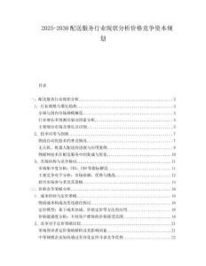 2025-2030配送服務行業現狀分析價格競爭資本規劃