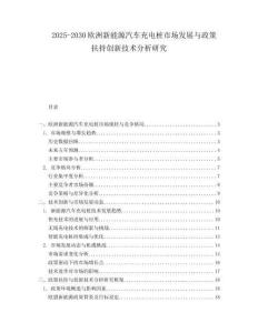 2025-2030歐洲新能源汽車充電樁市場發展與政策扶持創新技術分析研究