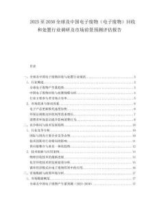 2025至2030全球及中國電子廢物（電子廢物）回收和處置行業調研及市場前景預測評估報告