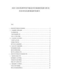 2025-2030歐洲環(huán)保節(jié)能技術(shù)市場(chǎng)現(xiàn)狀創(chuàng)新分析及經(jīng)濟(jì)評(píng)估發(fā)展規(guī)劃研究報(bào)告