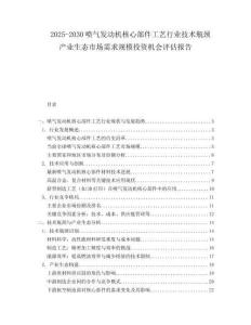 2025-2030噴氣發動機核心部件工藝行業技術瓶頸產業生態市場需求規模投資機會評估報告
