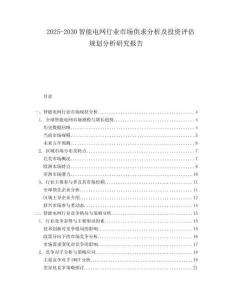 2025-2030智能電網行業市場供求分析及投資評估規劃分析研究報告