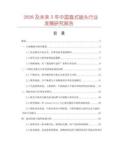2026及未來5年中國直式插頭行業(yè)發(fā)展研究報告