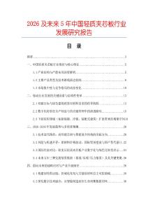2026及未來5年中國輕質夾芯板行業發展研究報告