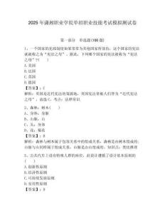 2025年瀟湘職業學院單招職業技能考試模擬測試卷帶答案解析