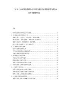 2025-2030區塊鏈技術應用分析及市場前景與資本運作問題研究