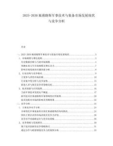 2025-2030塞浦路斯軍事技術與裝備市場發展現狀與競爭分析