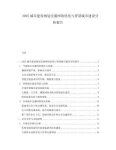 2025城市建设规划交通网络优化与智慧城市建设分析报告