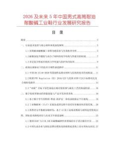 2026及未來5年中國男式高筒耐油耐酸堿工業(yè)鞋行業(yè)發(fā)展研究報(bào)告