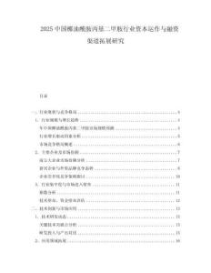 2025中國椰油酰胺丙基二甲胺行業(yè)資本運作與融資渠道拓展研究