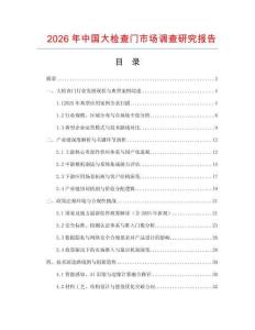 2026年中國大檢查門市場調查研究報告