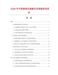 2026年中國(guó)碳鋼冷凝器市場(chǎng)調(diào)查研究報(bào)告