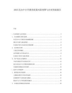 2025民辦中小學教育政策風險預警與應對預案報告