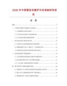 2026年中國壁掛采暖爐市場調查研究報告