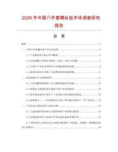 2026年中國八件套螺絲批市場調查研究報告