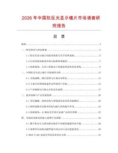 2026年中國防反光顯示鏡片市場調(diào)查研究報(bào)告